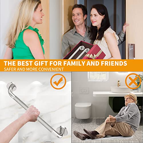 2 Pack 18 inch Shower Grab Bar with Knurled Anti
