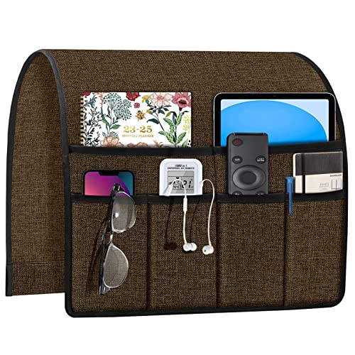 Armchair Caddy for Couch Remote Control Holder Recliner Armrest Organizer Non Slip Sofa Arm Chair Caddie with 6 Pocket Storage for Magazine