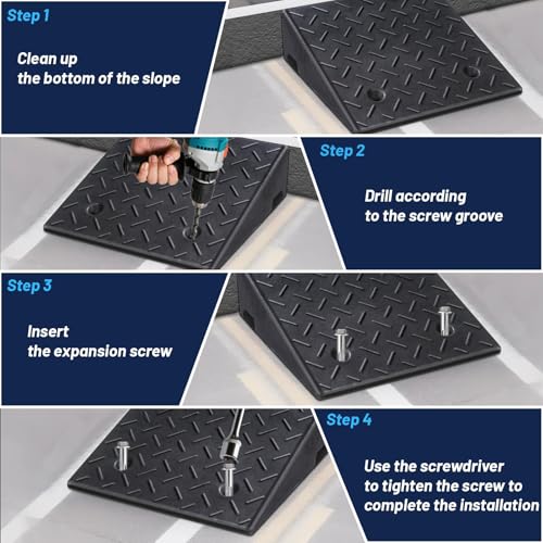 Rubber Curb Ramps for Driveway (2 Count)