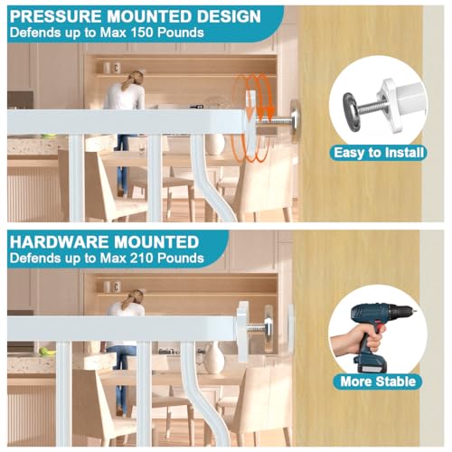 29.9 43.7 in Wide Baby Gate for Stairs Doorways