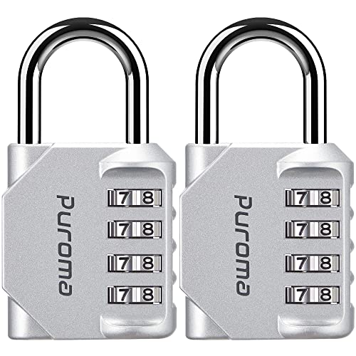 2 Pack Combination Lock Locker 4 Digits Combo Padlock Gym Silver (2 Count)