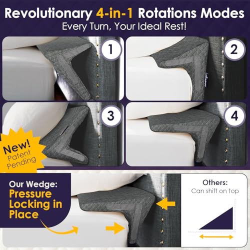 Bed Wedge Pillow for Headboard Gap Up to 7"