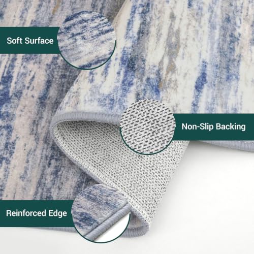 Modern Washable Rug Runner 2x5 Hallway Rug Runner Grey