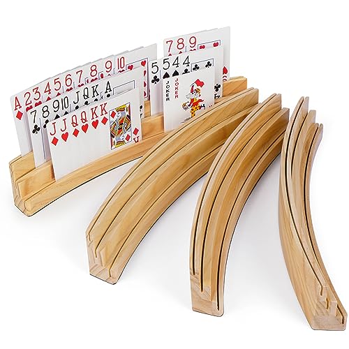 Playing Card Holders for Kids Adults Seniors (4 Count)