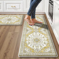 Boho Kitchen Mats for Floor 2PC Anti Fatigue Kitchen Rugs (2 Count)