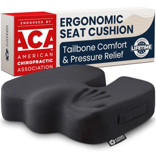 Seat Cushion Memory Foam Chair Cushion for Tailbone Pain Relief