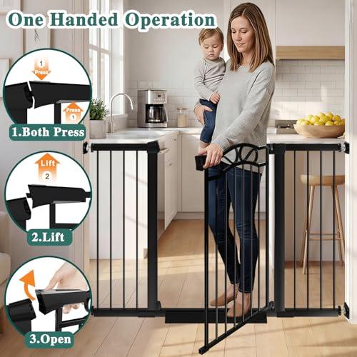 68.2" 70.8" Extra Wide Baby Gate with Door