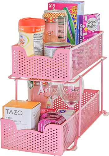 2 Tier Sliding Cabinet Basket Organizer Drawer (2 Count)