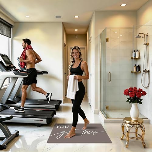 Bath Mat Bathroom Mat Rugs Super Absorbent Shower Mats Non Slip Quick Dry Thin Rubber Mats for Bathroom Floor Fit Under Door
