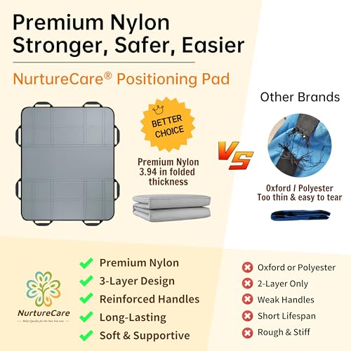 Upgraded 3 Layer Positioning Bed Pad with Handles