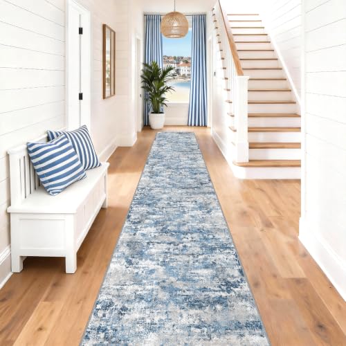 Long Hallway Runner Rug 2.6x16ft Textured Non Slip for Dogs (41.6 Sq Ft)