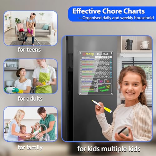 Acrylic Magnetic Chore Chart for Kids (3 Count)
