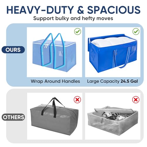 8 Pack Oversized Moving Bags with Reinforced Handles (8 Count)