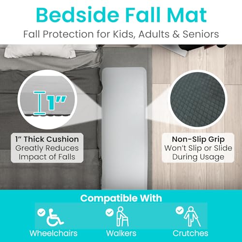Fall Mat 72" x 24" Bedside Fall Safety Protection Mat for Elderly