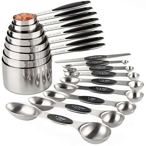 Measuring Cups and Spoons Set of 17 Double Sided Magnetic Measuring Spoons