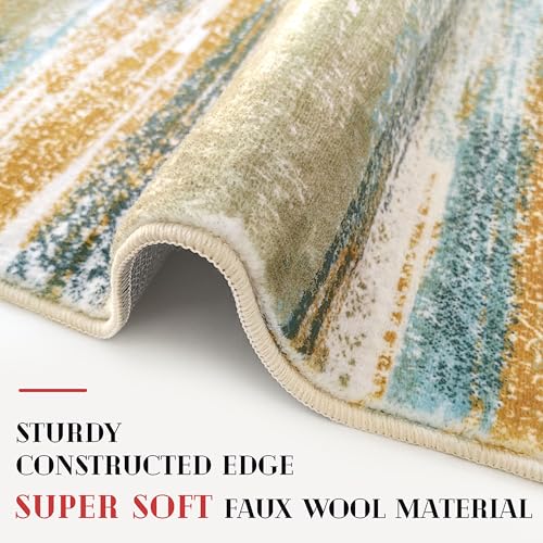 Abstract Washable Runners for Hallway 2x7 Runner Rug Non Slip Indoor (14 Sq Ft)