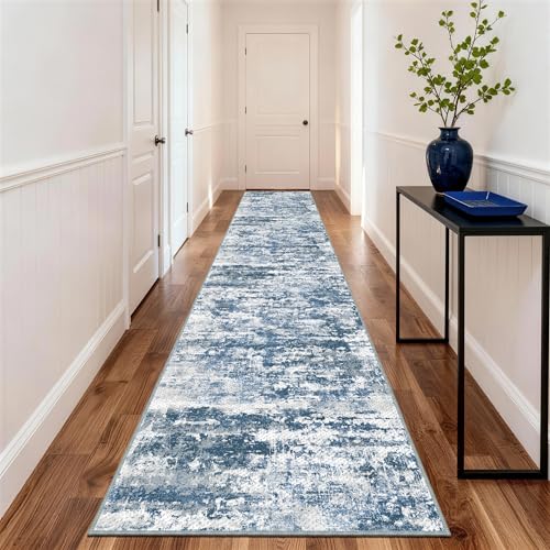 Long Hallway Runner Rug 2.6x12 ft Textured Non Slip for Dogs (31.2 Sq Ft)