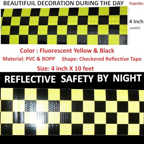 Yellow and Black Reflective Tape 4 inch X 10 feet