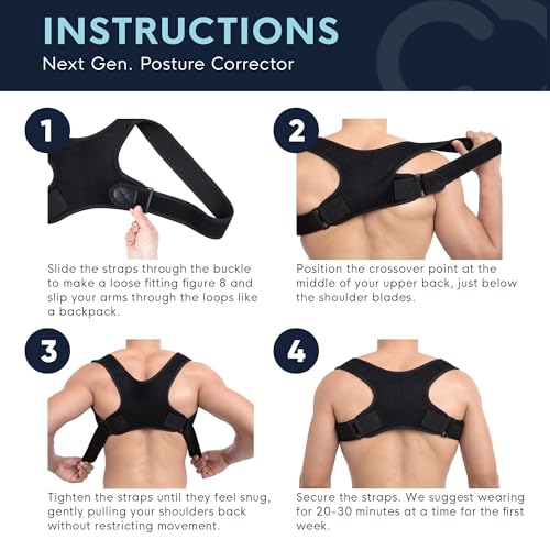 Back Brace Posture Corrector for Women and Men. Copper Infused Shoulder Straightener