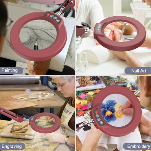 12X Magnifying Glass with Light and Stand
