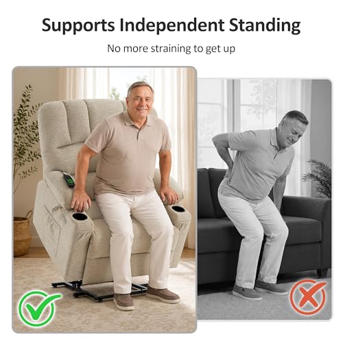 Oversized Power Lift Recliner Chair for Big and Tall Elderly