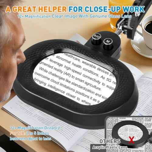 Magnifying Glass with Light and Clamp