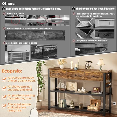 Entryway Table with Outlets
