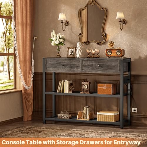 32" Small Entryway Table with Outlets