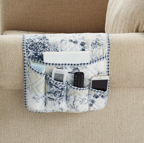 Blue & Beige Toile Couch Armrest Cover