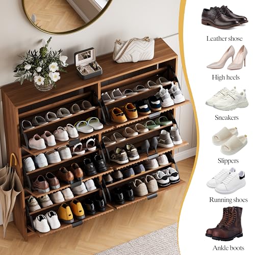 Shoe Cabinet Storage for Entryway with 6 Flip Drawers