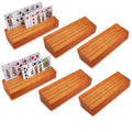 Card Holders for Playing Cards Holder Stand Wood Playing Card Holder for Kids Canasta Holder for Adults Seniors Card Deck Crowns Uno Games Set of 6 (2 Count)
