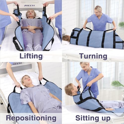 Multipurpose 48" x 40" Positioning Bed Pad with Reinforced Handles