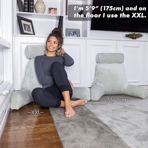 XXL Reading Pillow for Bed Backrest with Arms