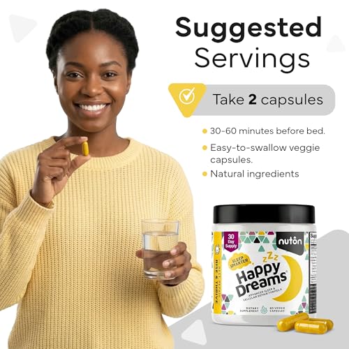 Happy Dreams Natural Sleep Aid Supplement for Adults (60 Count)