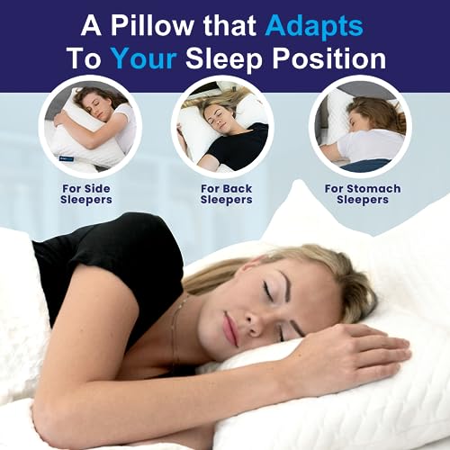 Adjustable Curved Pillows for Neck and Shoulder Support with Extra Shredded Fill