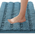 Bathroom Rugs Bath Rugs for Bathroom Non Slip Bath Mats Extra Thick Chenille Striped Rug 17" x 24" Absorbent Soft Shaggy Washable Dry Fast Bath Mats for Bath Room Floor