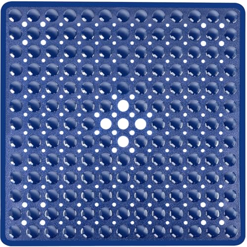 Square Shower Mat Bathtub Tub Bath Mat Non Slip Navy Blue 21"x21"