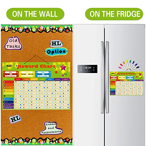 Magnetic Reward Behavior Star Chore Chart for One or Multiple Kids (300 Count)