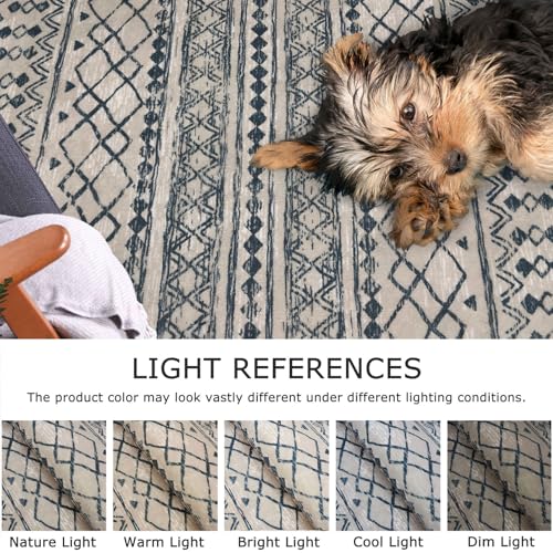 Boho Kitchen Rug 2x5 Light Brown Black Moroccan Washable Runner Rug