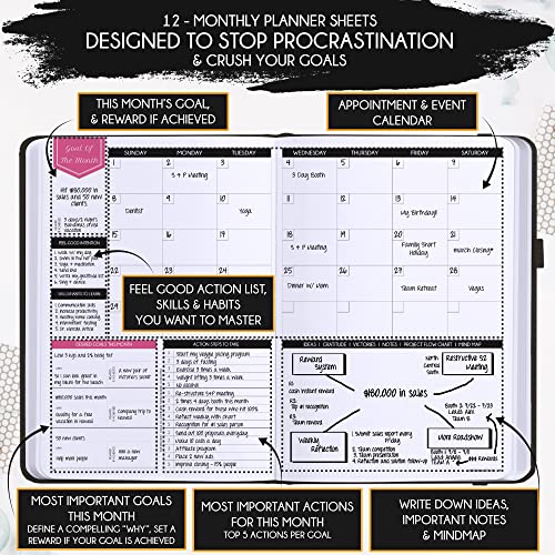 Life Planner Deluxe Undated Planner Weekly and Monthly Manifestiing Journal