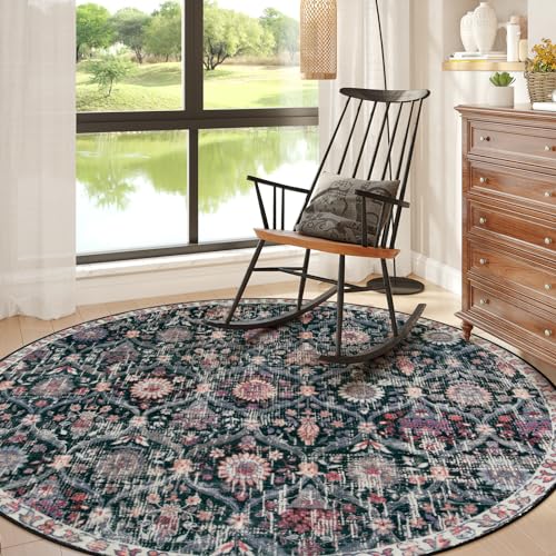 Moroccan Washable Round Area Rug