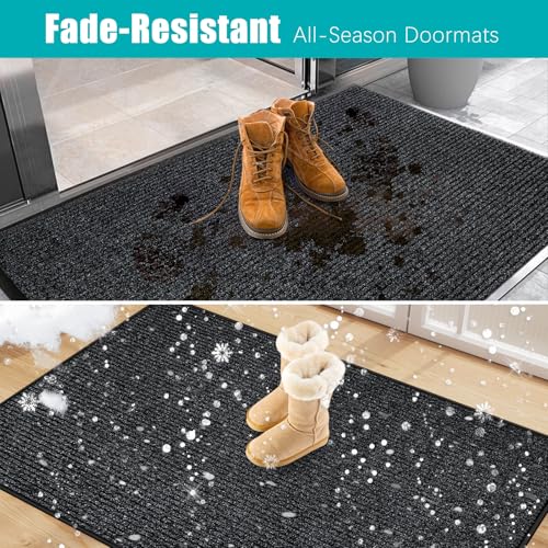 2'x4' Indoor Outdoor Door Mat Heavy Duty Front Door Mat Absorbent (8 Sq Ft)