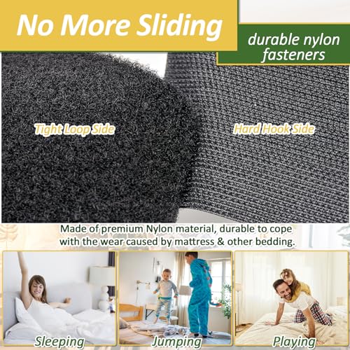 11cm(4.3") X 6M(19.7FT) Non Slip Couch Cushion Grips Holders Mattress Pads Strips Keep Mattress Bed Sheet Sofa Couch Cushion from Sliding Self Adhesive Hook and Loop Tape for Mattress Furniture (2 Count)