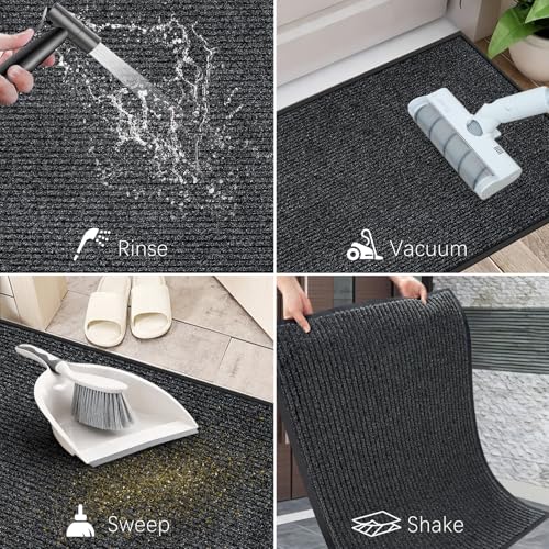 2'x4' Indoor Outdoor Door Mat Heavy Duty Front Door Mat Absorbent (8 Sq Ft)