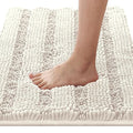 Bathroom Rugs Bath Rugs for Bathroom Non Slip Bath Mats Extra Thick Chenille Striped Rug 17" x 24" Absorbent Soft Shaggy Washable Dry Fast Bath Mats for Bath Room Floor