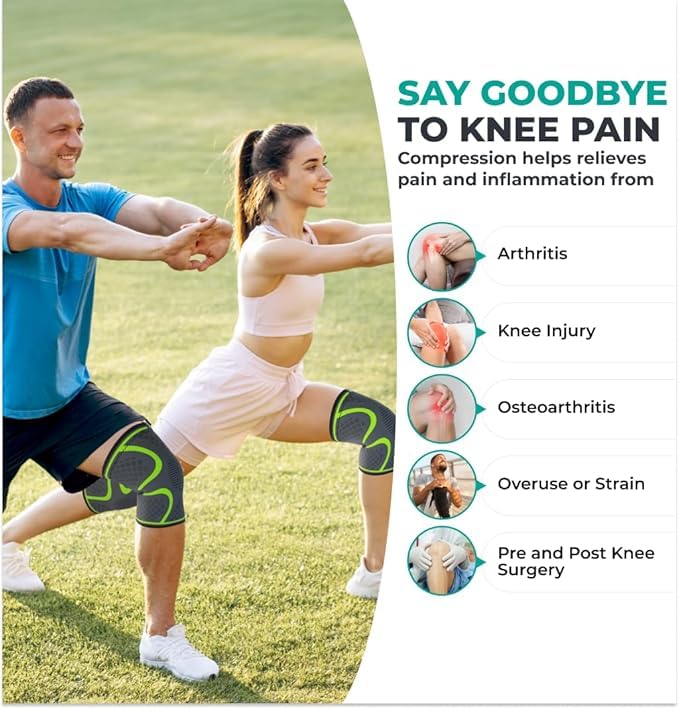 Compression Knee Brace for Women & Men (2 Count)
