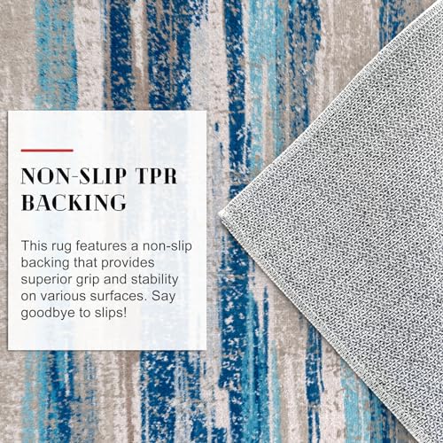 Washable Abstract 5x7 Area Rug for Living Room Non Slip Bedroom Rug