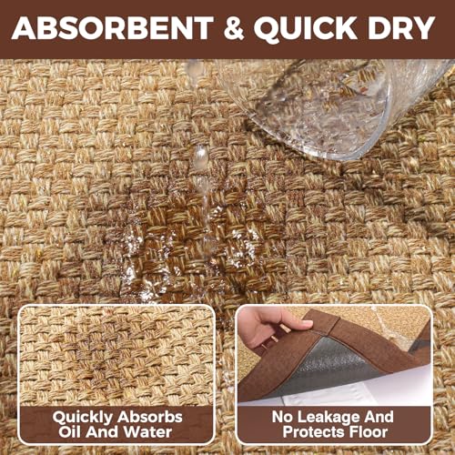 Kitchen Rugs Non Slip Washable Kitchen Mat Anti Fatigue Brown 17"x30" (3.55 Sq Ft)
