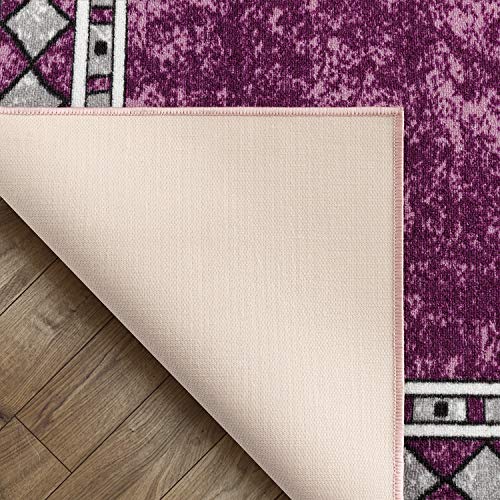 Alfombras Modern Bordered 5x7 Non (35 Sq Ft)