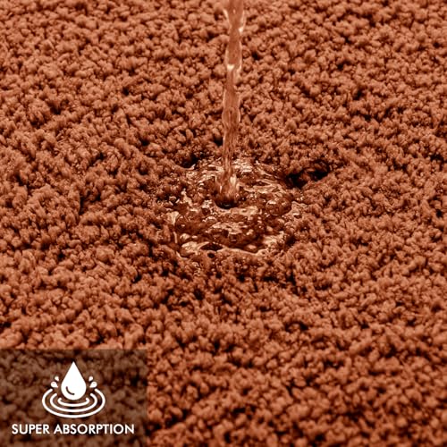Fall Burnt Orange Microfiber Toilet Bath Rug U
